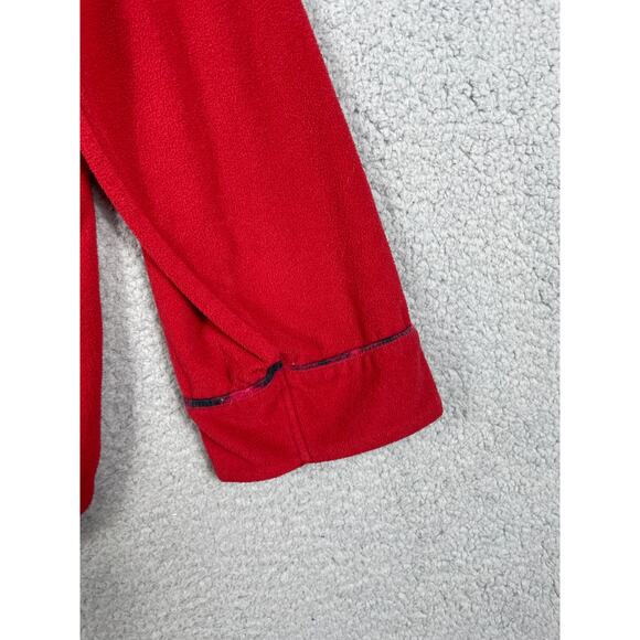 J.I.T Sleep Collections Womens Size L Red Fleece Button Up Pajama Top - Picture 8 of 8